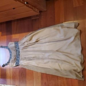 Adrianna Papell beaded silk evening gown